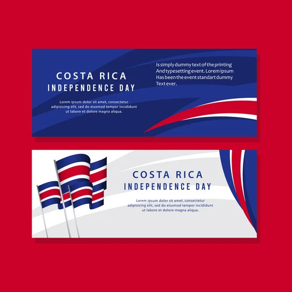 Feliz Costa Rica Independência Dia Poster Vector Modelo Design Ilustração — Vetor de Stock