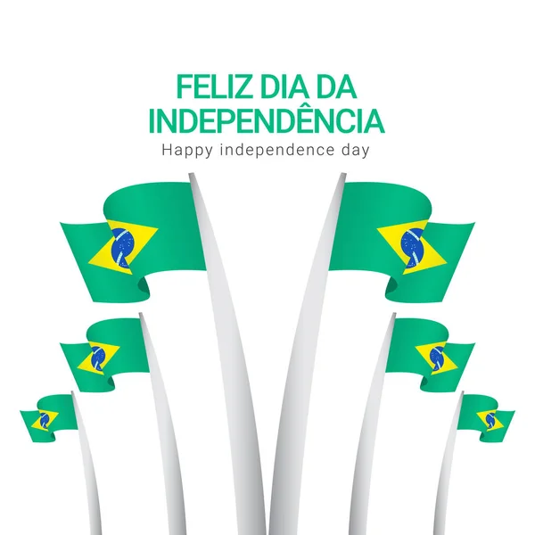 Feliz Día de la Independencia de Brasil Vector Plantilla Diseño Ilustración — Vector de stock
