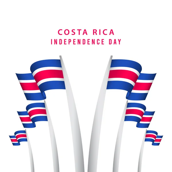 Feliz Día de la Independencia de Costa Rica Vector Template Design Illustration — Vector de stock