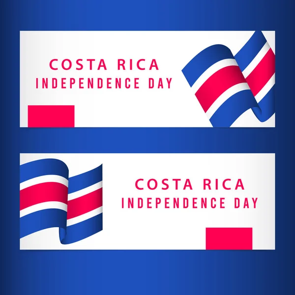 Feliz Costa Rica Independência Dia Vetor Modelo Design Ilustração — Vetor de Stock