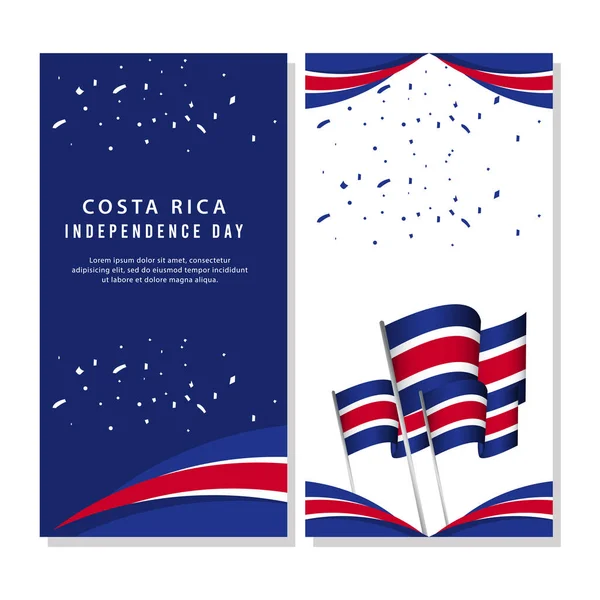 Feliz Costa Rica Independência Dia Poster Vector Modelo Design Ilustração — Vetor de Stock