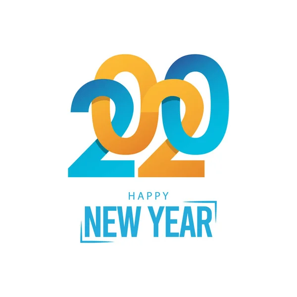 Feliz Año Nuevo 2020 Logo Vector Plantilla Diseño Ilustración — Archivo Imágenes Vectoriales