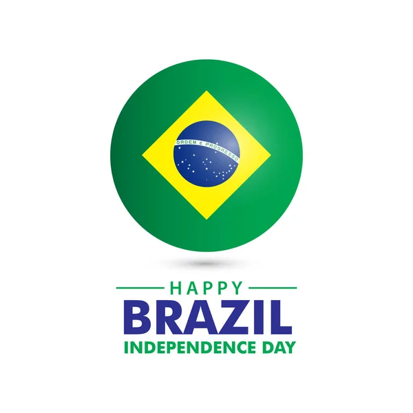 Feliz Brasil Independência Dia Vetor Modelo Design Ilustração —  Vetores de Stock