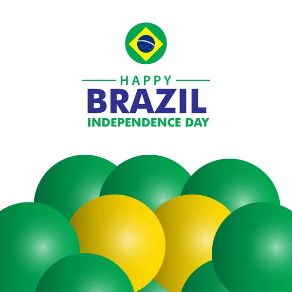 Feliz Día de la Independencia de Brasil Vector Plantilla Diseño Ilustración — Vector de stock