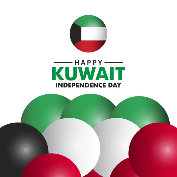 Feliz Dia da Independência do Kuwait Vector Template Design Ilustração — Vetor de Stock