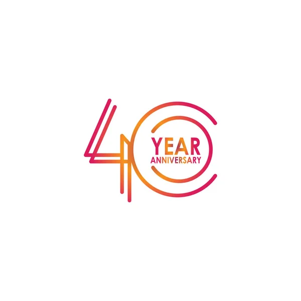 40 Year Anniversary Celebration Vector Template Design Illustration — Stock Vector