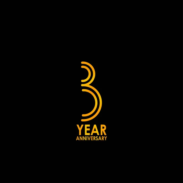 3 Year Anniversary Celebration Vector Template Design Illustration