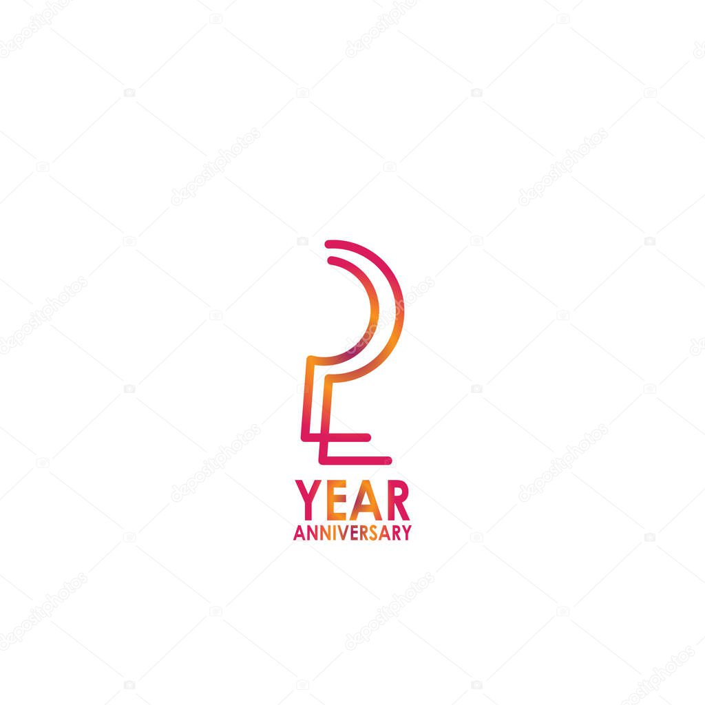 2 Year Anniversary Celebration Vector Template Design Illustration