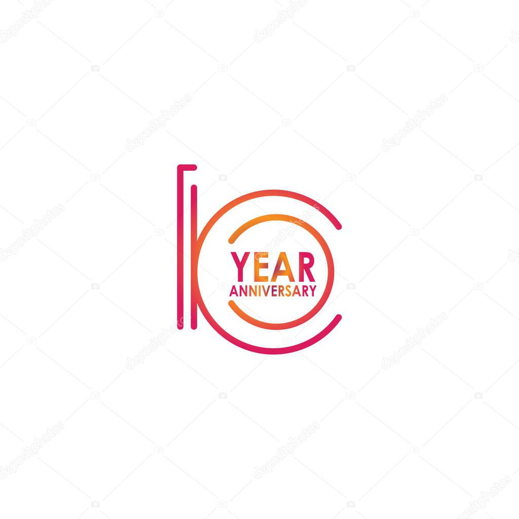 10 Year Anniversary Celebration Vector Template Design Illustration
