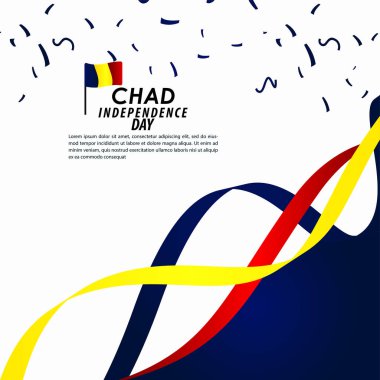 Çad Bağımsızlık Günü Kutlama Vektör Şablontasarım İllüstrasyon