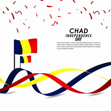 Çad Bağımsızlık Günü Kutlama Vektör Şablontasarım İllüstrasyon