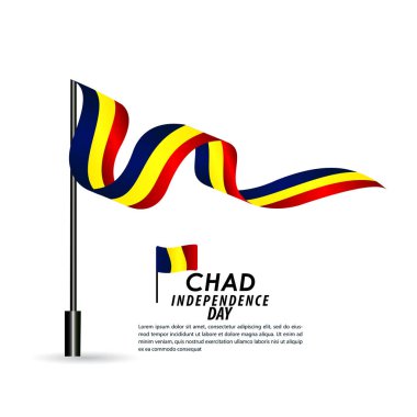 Çad Bağımsızlık Günü Kutlama Vektör Şablontasarım İllüstrasyon