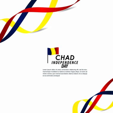 Çad Bağımsızlık Günü Kutlama Vektör Şablontasarım İllüstrasyon