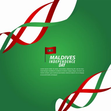 Maldivler Bağımsızlık Günü Kutlama Vektör Şablon tasarım İllüstrasyon