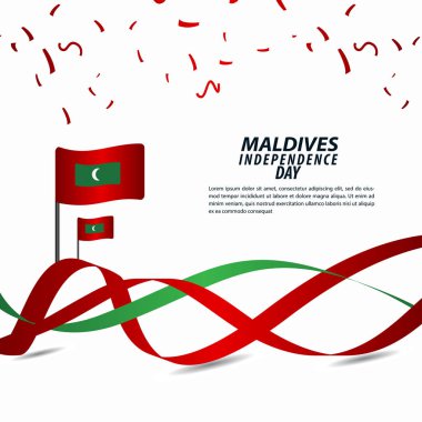 Maldivler Bağımsızlık Günü Kutlama Vektör Şablon tasarım İllüstrasyon