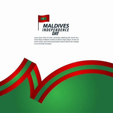 Maldivler Bağımsızlık Günü Kutlama Vektör Şablon tasarım İllüstrasyon