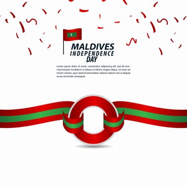 Maldivler Bağımsızlık Günü Kutlama Vektör Şablon tasarım İllüstrasyon