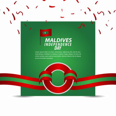 Maldivler Bağımsızlık Günü Kutlama Vektör Şablon tasarım İllüstrasyon