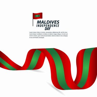Maldivler Bağımsızlık Günü Kutlama Vektör Şablon tasarım İllüstrasyon