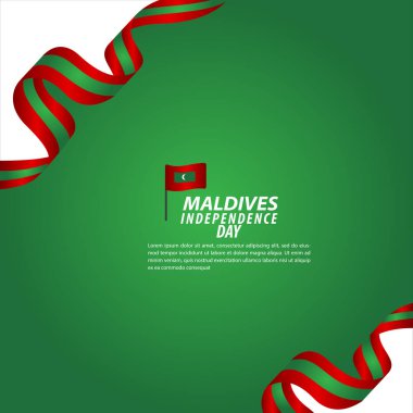 Maldivler Bağımsızlık Günü Kutlama Vektör Şablon tasarım İllüstrasyon