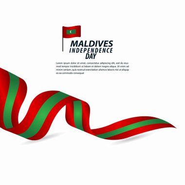 Maldivler Bağımsızlık Günü Kutlama Vektör Şablon tasarım İllüstrasyon