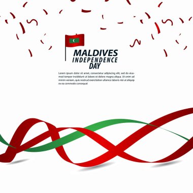 Maldivler Bağımsızlık Günü Kutlama Vektör Şablon tasarım İllüstrasyon
