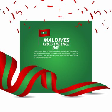 Maldivler Bağımsızlık Günü Kutlama Vektör Şablon tasarım İllüstrasyon
