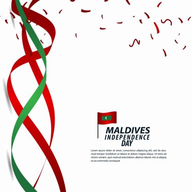 Maldivler Bağımsızlık Günü Kutlama Vektör Şablon tasarım İllüstrasyon