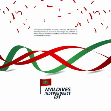 Maldivler Bağımsızlık Günü Kutlama Vektör Şablon tasarım İllüstrasyon