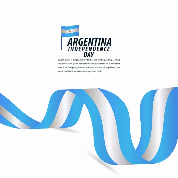 Feliz Día de la Independencia de Argentina Celebración, Cartel, Cinta banner vector plantilla diseño ilustración — Archivo Imágenes Vectoriales