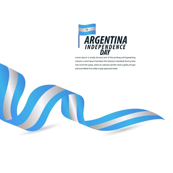 С Днем независимости Аргентины Празднование, плакат, рисунок векторного шаблона ленты — стоковый вектор