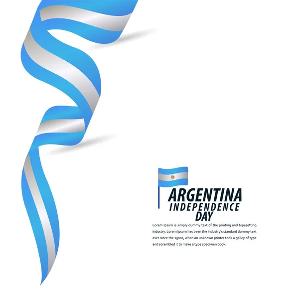 Feliz Día de la Independencia de Argentina Celebración, Cartel, Cinta banner vector plantilla diseño ilustración — Archivo Imágenes Vectoriales