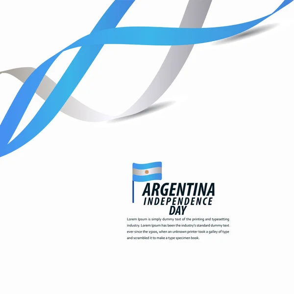 행복 한 아르헨티나 독립 기념일 축 하, 포스터, 리본 배너 벡터 템플릿 디자인 일러스트 — 스톡 벡터