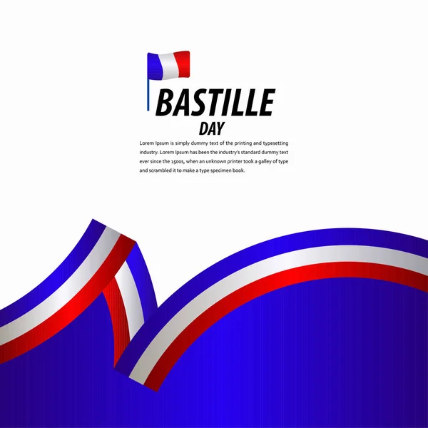 З днем Бастилії святкування, плакат, стрічка банер векторний малюнок дизайн шаблону — стоковий вектор