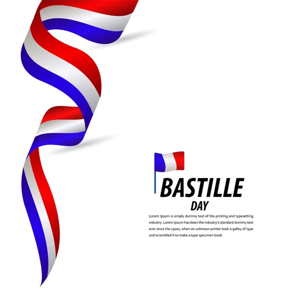 Mutlu Bastille Günü Kutlama, Afiş, Şerit afiş vektör şablonu tasarım illüstrasyon — Stok Vektör