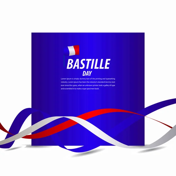 Svátek Bastilly svátek, plakát, návrh šablony vektoru pásu karet — Stockový vektor
