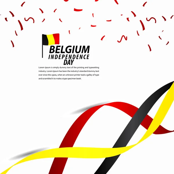 Bélgica Celebración del Día de la Independencia Vector Template Design Illustration — Archivo Imágenes Vectoriales