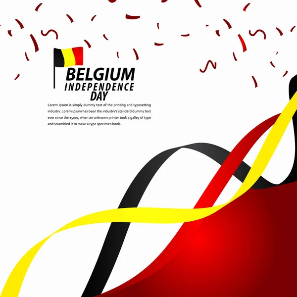 Bélgica Celebración del Día de la Independencia Vector Template Design Illustration — Vector de stock