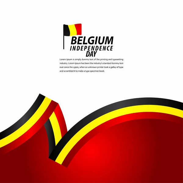 Bélgica Celebración del Día de la Independencia Vector Template Design Illustration — Archivo Imágenes Vectoriales