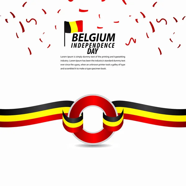 Bélgica Celebración del Día de la Independencia Vector Template Design Illustration — Archivo Imágenes Vectoriales