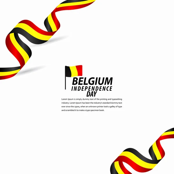 Belgique Modèle vectoriel de célébration de la fête de l'indépendance Illustration de conception — Image vectorielle