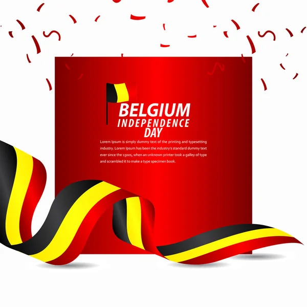 ベルギー独立記念日 お祝いベクトル テンプレート デザイン イラスト — ストックベクタ