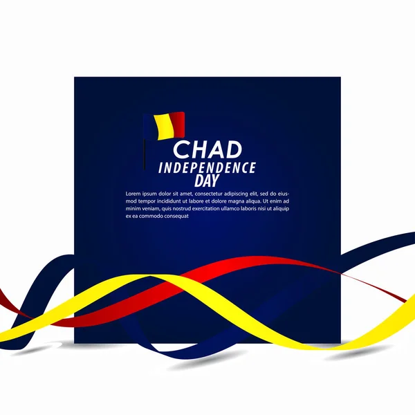 Chad Día de la Independencia Celebración Vector Plantilla Diseño Ilustración — Vector de stock