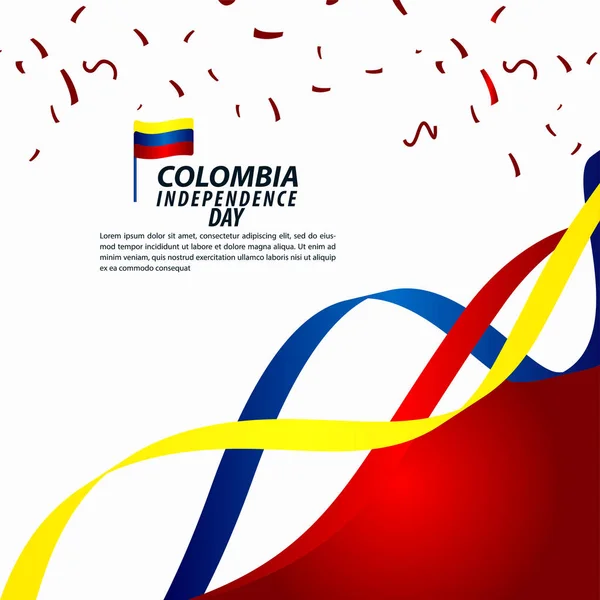 Иллюстрация векторного шаблона празднования Дня независимости Колумбии — стоковый вектор
