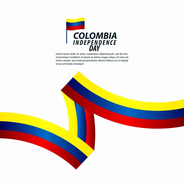 Celebración del Día de la Independencia de Colombia Vector Template Design Illustration — Vector de stock