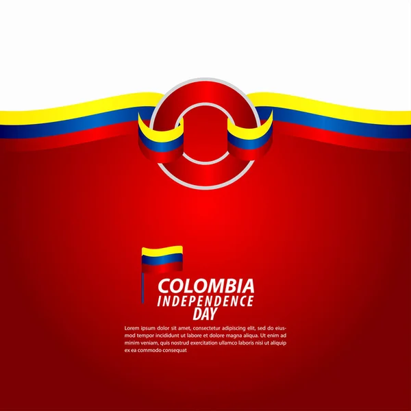 Colombia Festa dell'indipendenza Celebrazione del modello vettoriale Illustrazione di progettazione — Vettoriale Stock