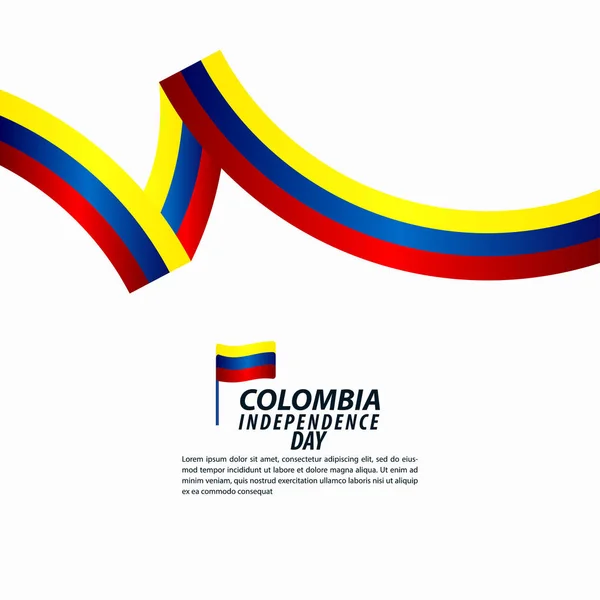 Celebración del Día de la Independencia de Colombia Vector Template Design Illustration — Vector de stock