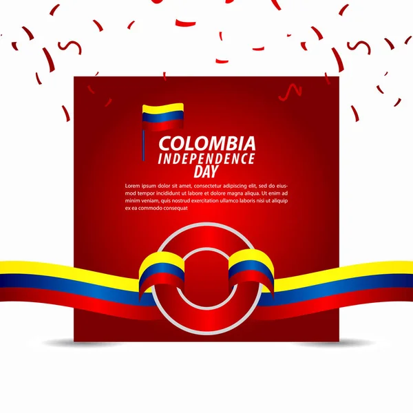 Modèle vectoriel de célébration de la fête de l'indépendance de la Colombie Illustration de conception — Image vectorielle