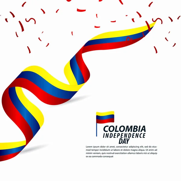 Modèle vectoriel de célébration de la fête de l'indépendance de la Colombie Illustration de conception — Image vectorielle