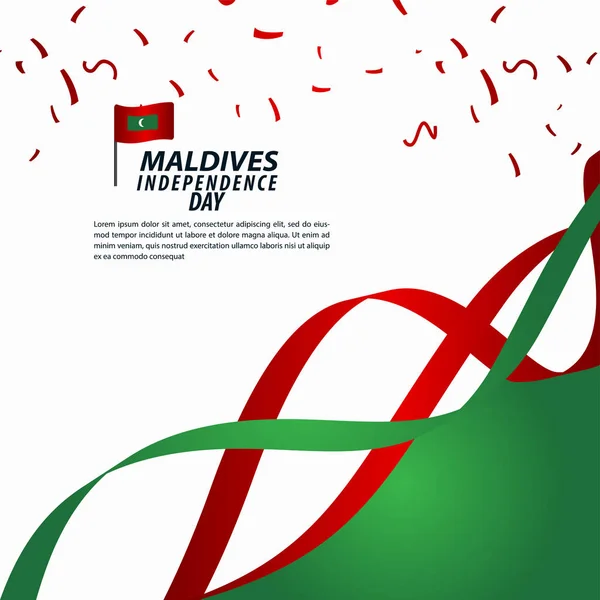 Maldivler Bağımsızlık Günü Kutlama Vektör Şablon tasarım İllüstrasyon